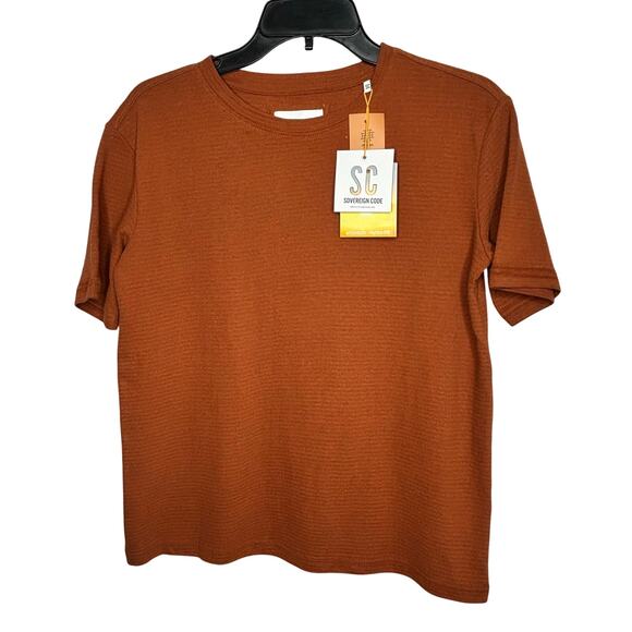 Sovreign Code Boys Rusty Orange Boys Short Sleeve Top Size Large 14/16 New - Picture 1 of 10